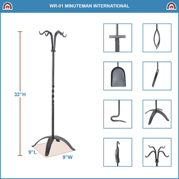 Minuteman WR-01 Large Leaf Fireplace Tool Set