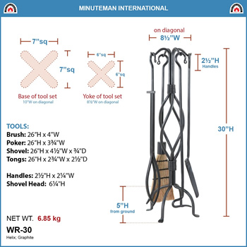 Minuteman WR-30 Helix Fireplace Tool Set