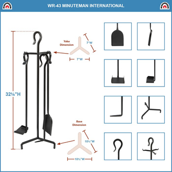 Minuteman WR-43 Berlin Fireplace Tool Set