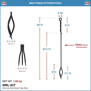Minuteman WRL-02T Rope Design Xtra Long Tongs