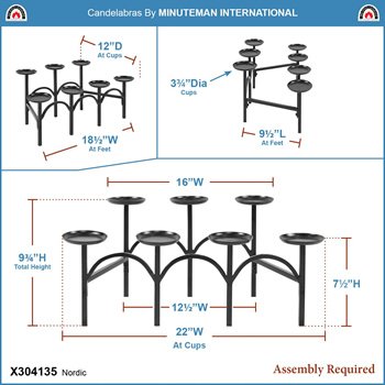 Minuteman X304135 Nordic Candelabra