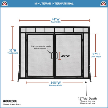 Minuteman X800286 44x33 Inch Sidelight Classic Screen with Doors
