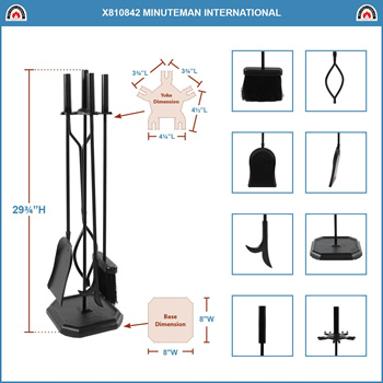 Minuteman X810842 Black with Square Base Neoclassic Tool Set