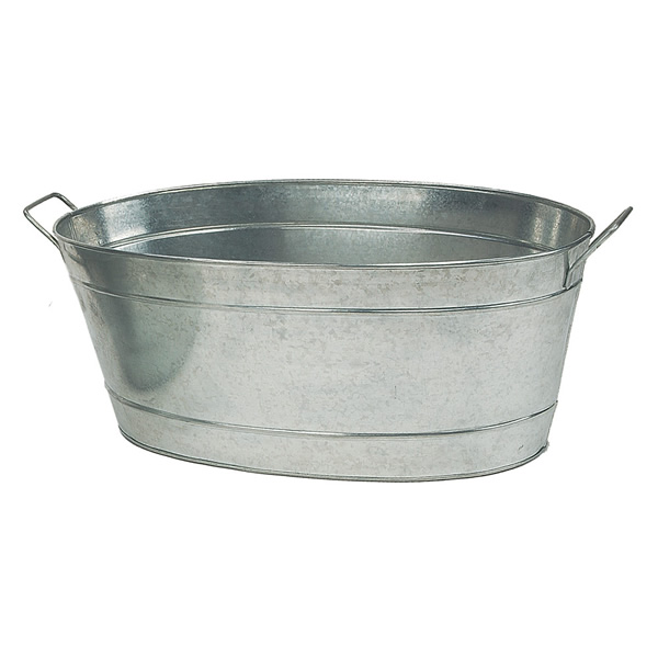 Achla C-55 Large Oval Galvanized Tub