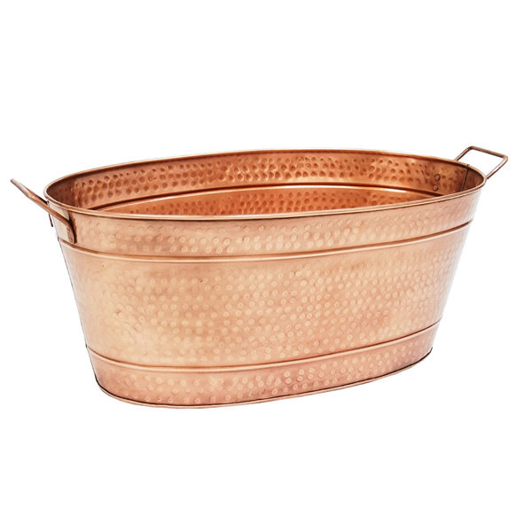 Achla C-55C Oval Hammered Copper Plated Tub