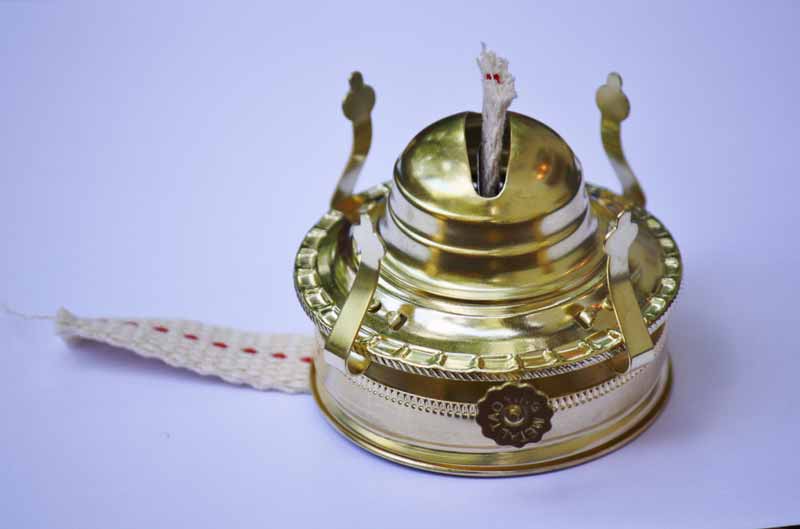 MASON JAR #2 OIL LAMP BURNER ANTIQUE BRASS FINISH WITH WICK NEW 30286AJB 