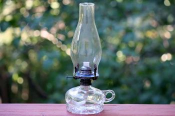 Antique oil shop burning lamps
