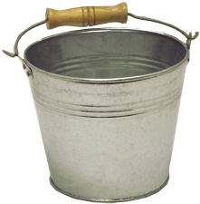 Galvanized Buckets With Wood Handle