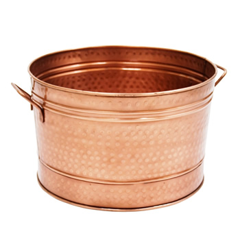 Achla C-50C Round Hammered Copper Plated Tub