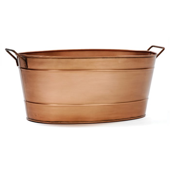 Achla C-81C Oval Copper Plated Galvanized Tub