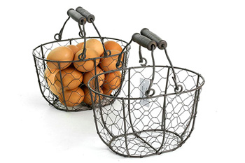 Antique Brown Chicken Wire Basket