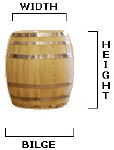 Charred Wooden Barrels Specification Table
