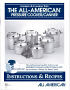 All American Pressure Canner 74 Instruction/Recipe Book