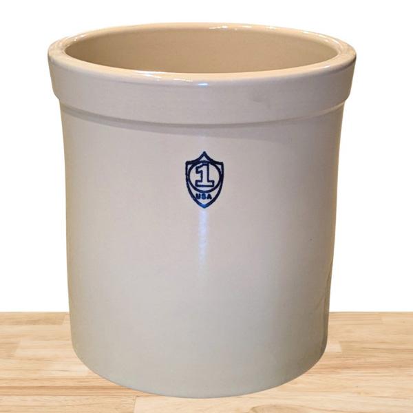 Ohio Stoneware 1 gallon crock, a small stoneware crock with the number 1 stamped on the side