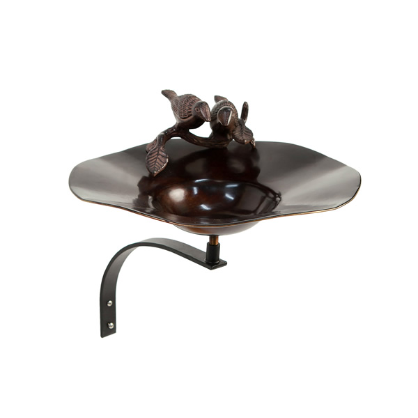 Achla BB-02AB-WM Antiqued Birdbath With Birds With Wall Mount Bracket