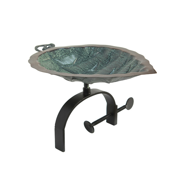 Achla BB-04-OR Aspen Leaf Birdbath With Over Rail Bracket