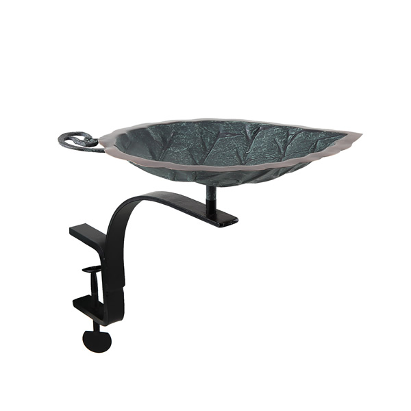 Achla BB-04-RM Aspen Leaf Birdbath With Rail Mount Bracket