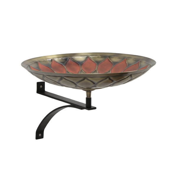 Achla BB-09R-WM2 African Sunflower Red Birdbath With Wall Mount Bracket