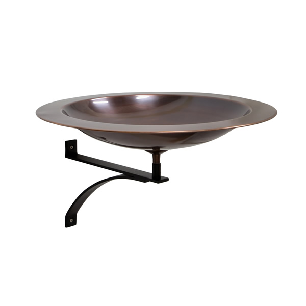 Achla BB-12T-WM2 18 Inch Classic Copper Birdbath With Wall Mount Bracket