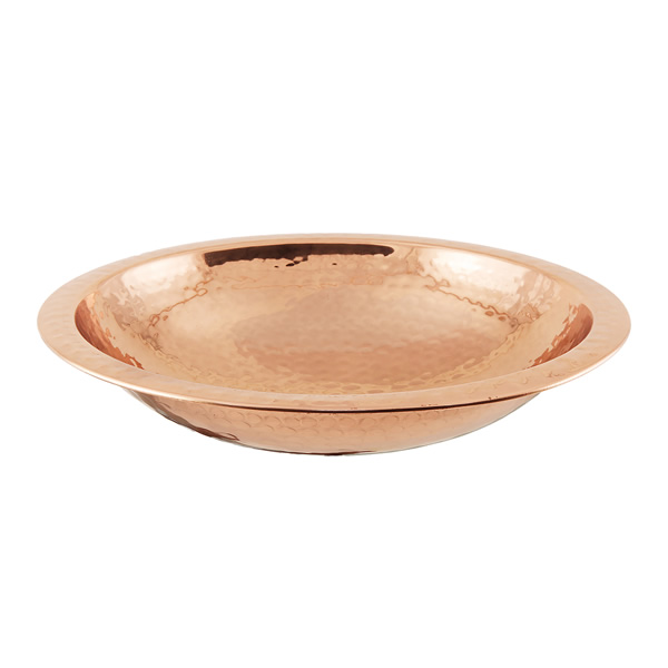 Achla BBHC-01 Hammered Copper Birdbath Bowl With Rim