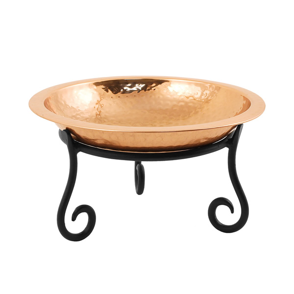 Achla BBHC-01-S1 Hammered Copper Birdbath With Short Stand