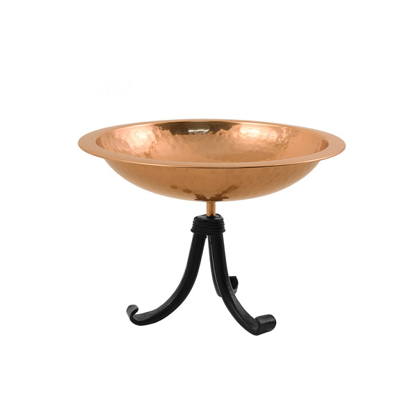 Achla BBHC-01T-TR Hammered Copper Birdbath With Tripod Stand