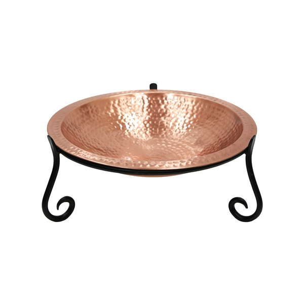 Achla BBHC-03-S2 Hammered Solid Copper Birdbath With Short Stand