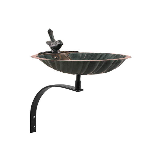 Achla BBM-01-WM Scallop Shell Birdbath With Wall Mount Bracket