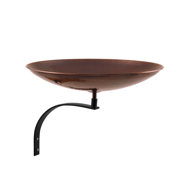 Achla BCB-01-WM Burnt Copper Birdbath With Wall Mount Bracket