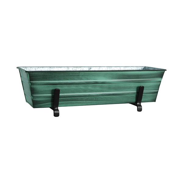 Achla C08-K6 Small Green Flower Box With Brackets for 2 x 6 Railings