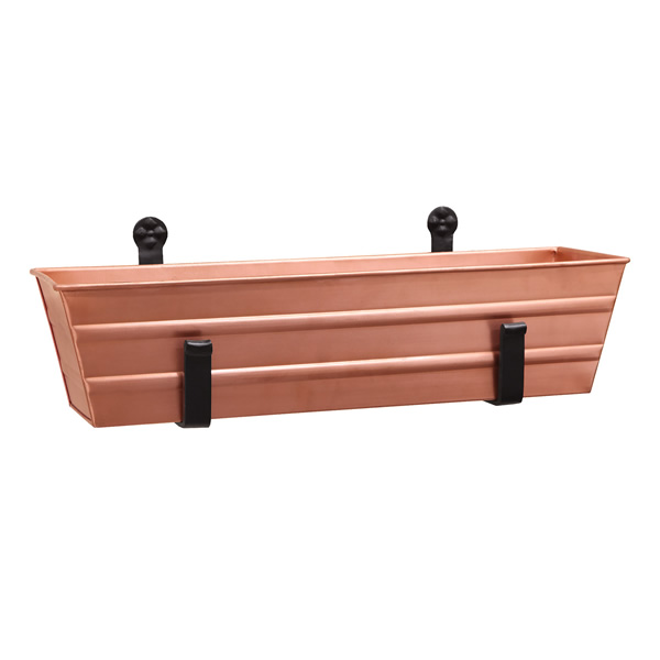 Achla C08C-WM Small Copper Flower Box With Wall Brackets