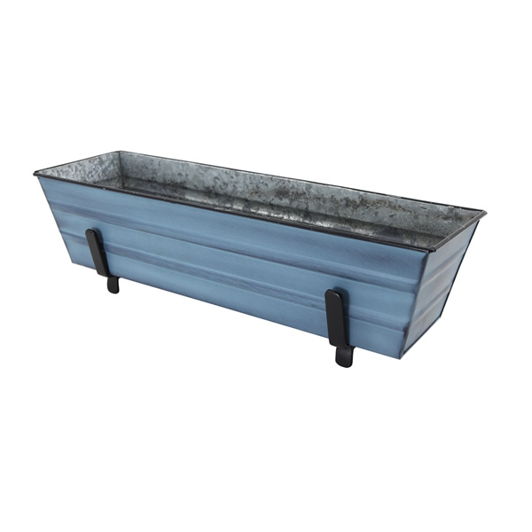 Achla C08NB-K4 Small Blue Flower Box With Brackets for 2 x 4 Railings