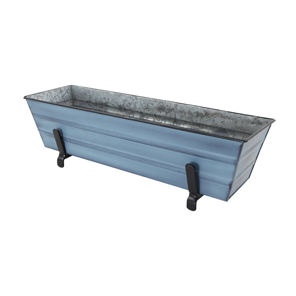Achla C08NB-K6 Small Blue Flower Box With Brackets for 2 x 6 Railings