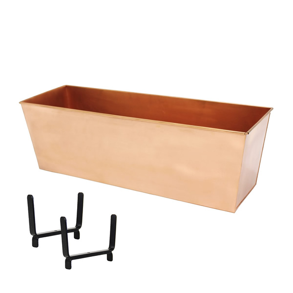 Achla C09C-K6 Copper Plated Flower Box for 2x6 Inch Rail