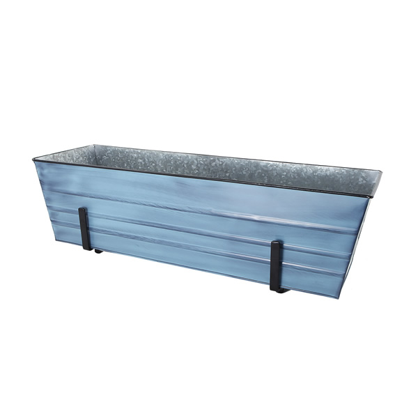 Achla C21NB-K6 Large Blue Flower Box With Brackets for 2 x 6 Railings