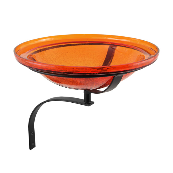 Achla CGB-06M-WM 12 Inch Mandarin Crackle Birdbath With Wall Mount Bracket