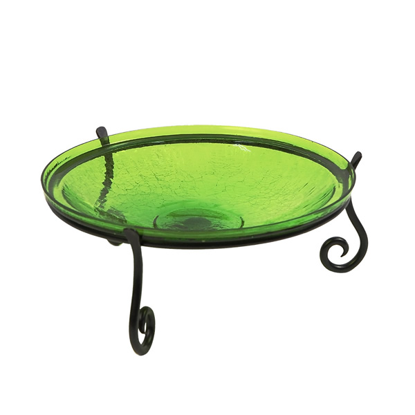 Achla CGB-14FG-S2 Fern Green Crackle Birdbath With Short Stand II