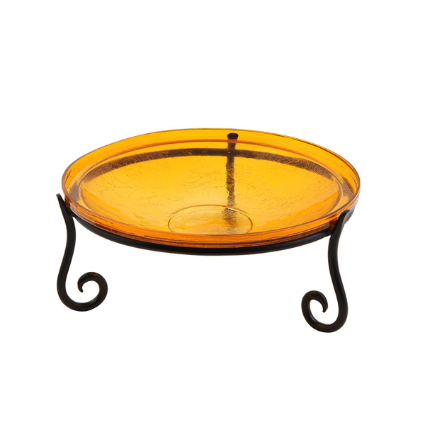 Achla CGB-14M-S2 Mandarin Crackle Birdbath With Short Stand II