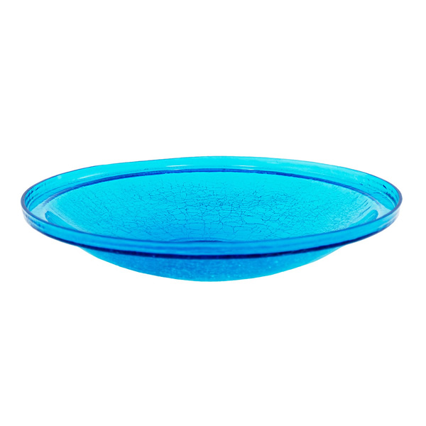 Achla CGB-14T Teal 14 Inch Crackle Glass Bowl