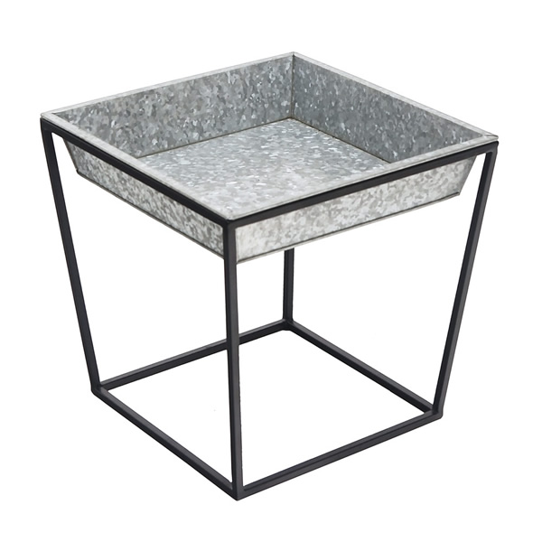 Achla FB-45G3 14 Inch Arne Plant Stand With Galvanized Tray
