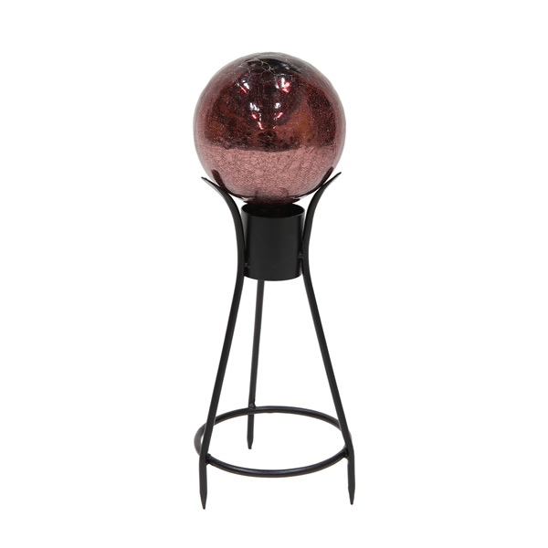 Achla G6-PL-14S Plum Crackle Glass Gazing Globe With Stand