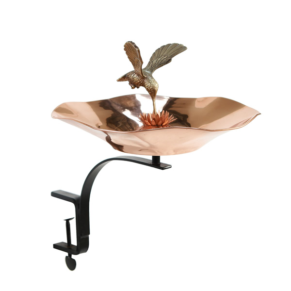 Achla HBBB-01-RM Hummingbird Birdbath With Rail Mount Bracket