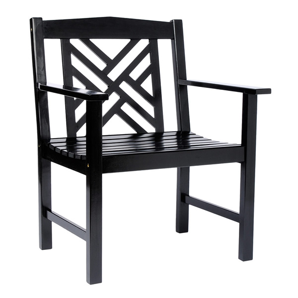 Achla OFC-10B-P Black Fretwork Armchair