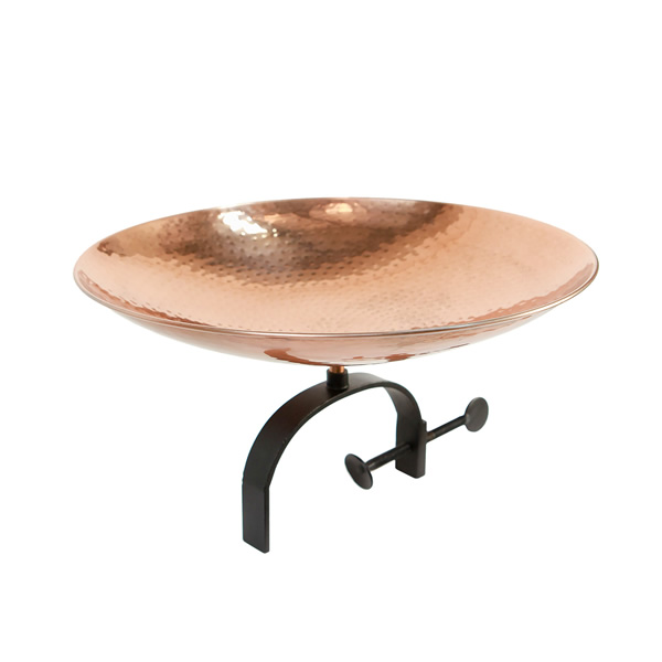 Achla PCB-01-OR Polished Copper Birdbath With Over Rail Bracket