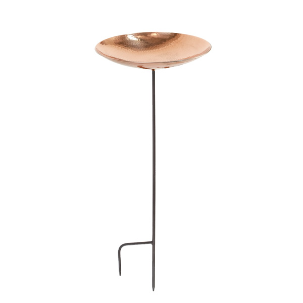 Achla PCB-01-S Polished Copper Birdbath With Stake