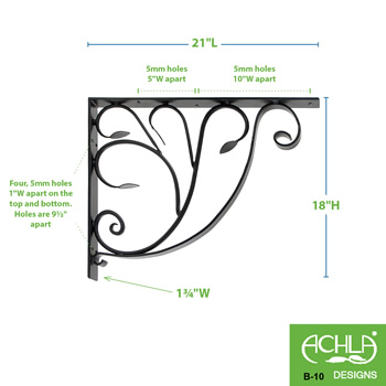 Achla B-10 Leafy Leaf Mail Box Bracket