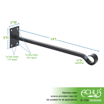 Achla B-106-2 Lodge Straight Bracket