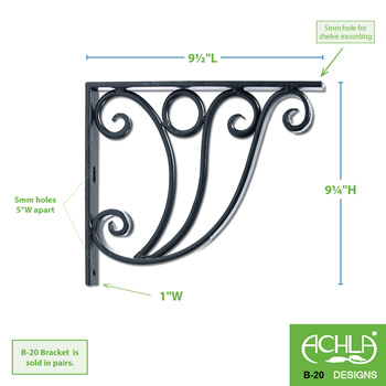 Achla B-20 Ionic Shelf Bracket