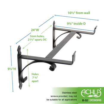 Achla B-32 Scrolls Flower Box Bracket