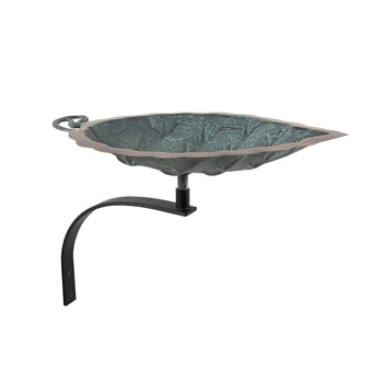 Achla BB-04-WM Aspen Leaf Birdbath With Wall Mount Bracket